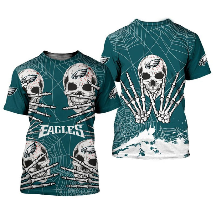 Philadelphia Eagles Halloween Skull T-Shirt