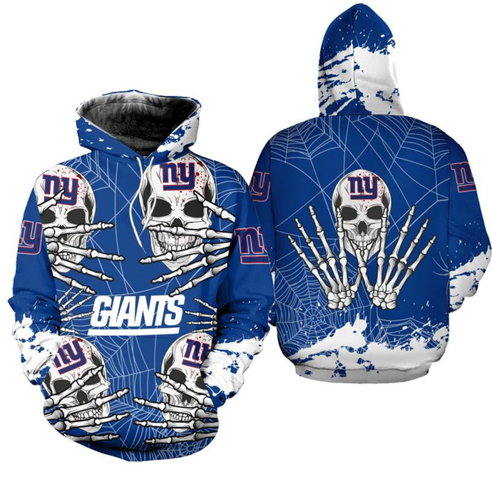 New York Giants Halloween Skull Hoodie