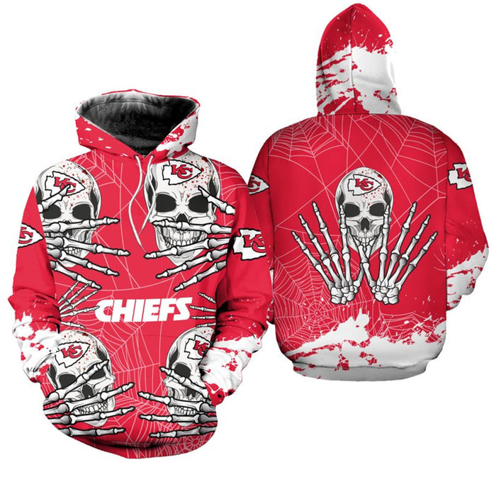 Kansas City Chiefs Halloween Skull Hoodie