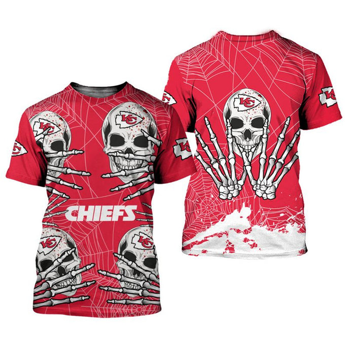 Kansas City Chiefs Halloween Skull T-Shirt