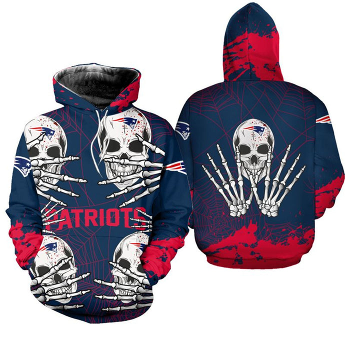 New England Patriots Halloween Skull Hoodie