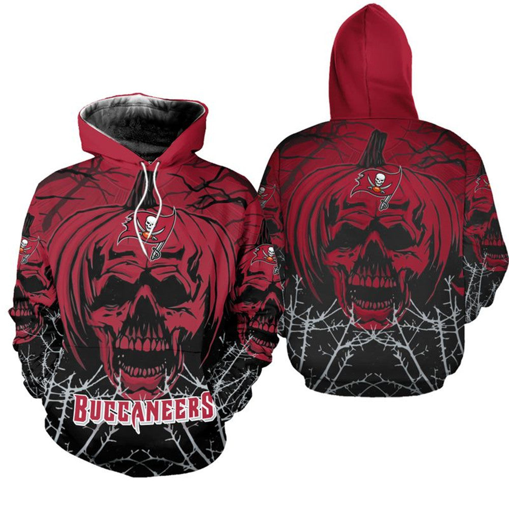 Tampa Bay Buccaneers Pumpkin Skull Hoodie