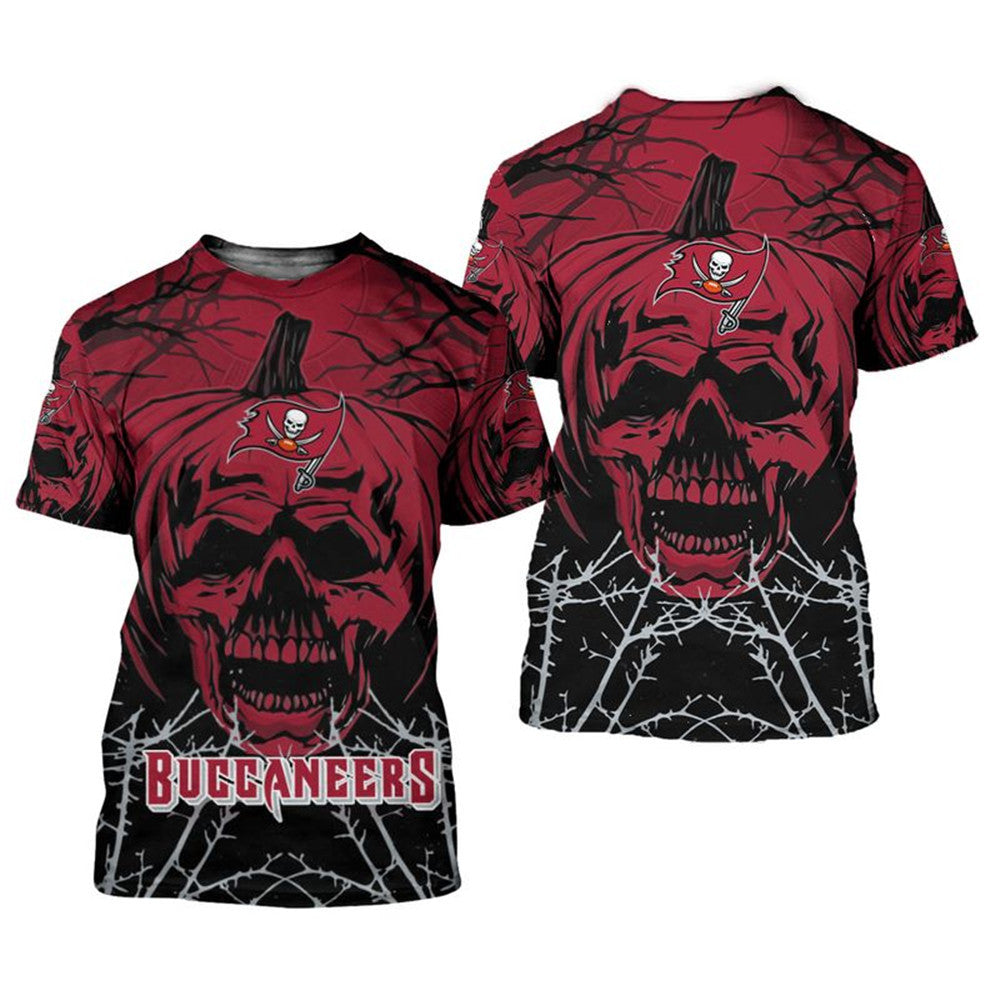 Tampa Bay Buccaneers Pumpkin Skull T-Shirt