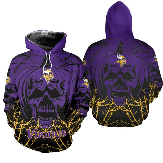 Minnesota Vikings Pumpkin Skull Hoodie