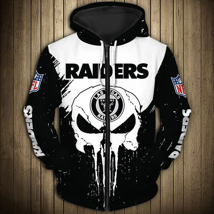 Las Vegas Raiders Skull Zipper Hoodie