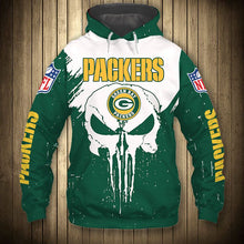 Load image into Gallery viewer, Green Bay Packers Skull Hoodie