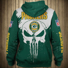 Load image into Gallery viewer, Green Bay Packers Skull Hoodie