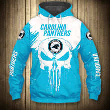 Load image into Gallery viewer, Carolina Panthers Skull Hoodie