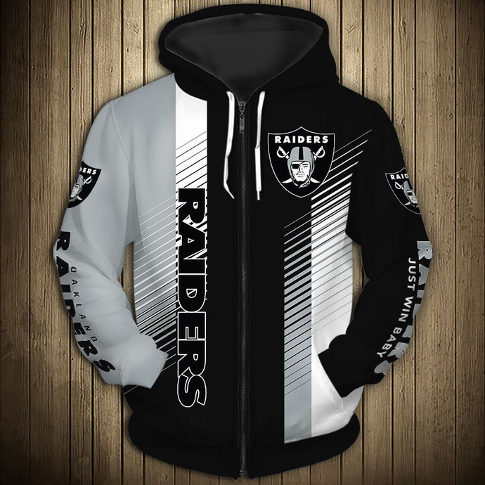 Las Vegas Raiders Stripes Zipper Hoodie