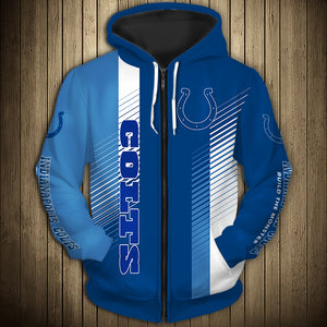 Indianapolis Colts Stripes Zipper Hoodie