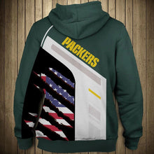 Load image into Gallery viewer, Green Bay Packers American Flag Hoodie