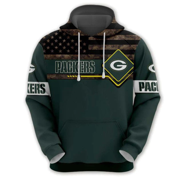 Green Bay Packers American Flag Hoodie