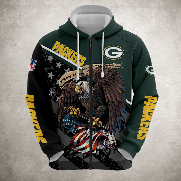 Green Bay Packers Eagle Zipper Hoodie