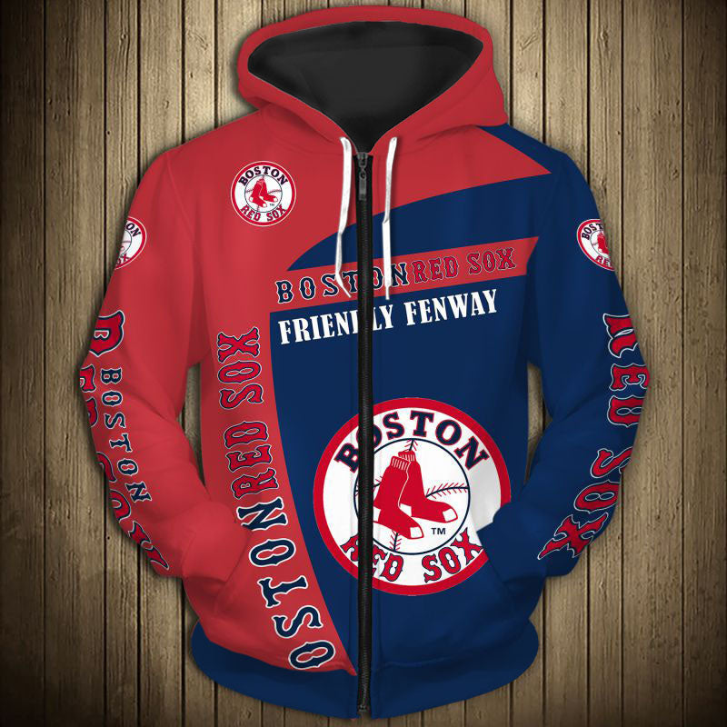 Boston Red Sox Casual Zipper Hoodie