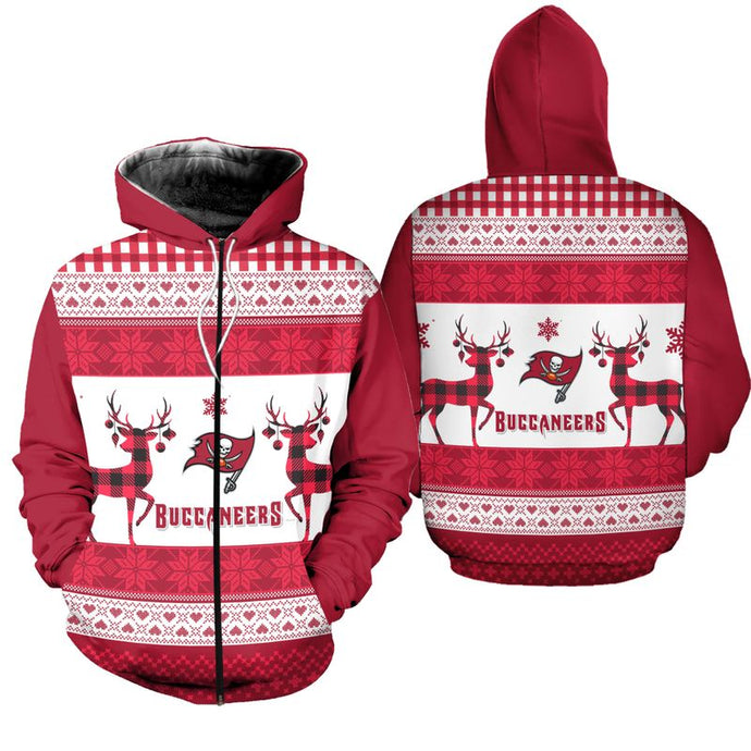 Tampa Bay Buccaneers Christmas Zipper Hoodie