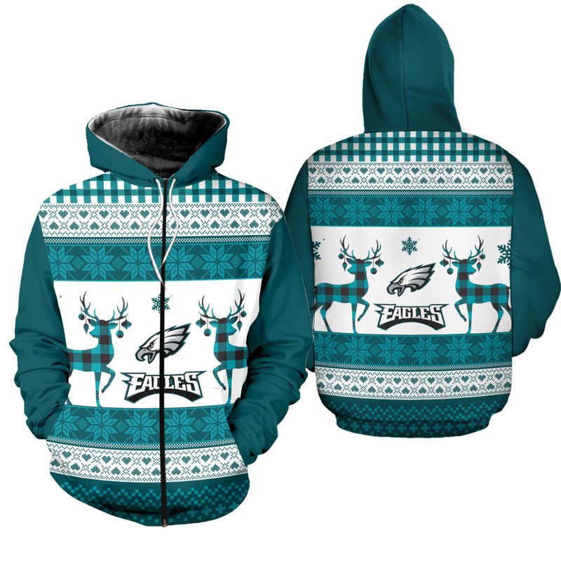 Philadelphia Eagles Christmas Zipper Hoodie