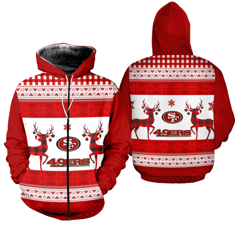 San Francisco 49ers Christmas Zipper Hoodie