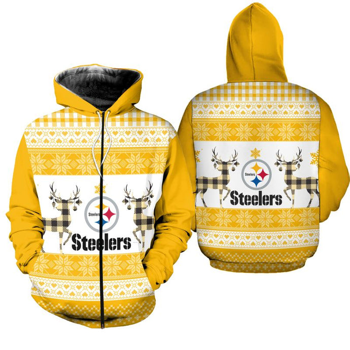 Pittsburgh Steelers Christmas Zipper Hoodie