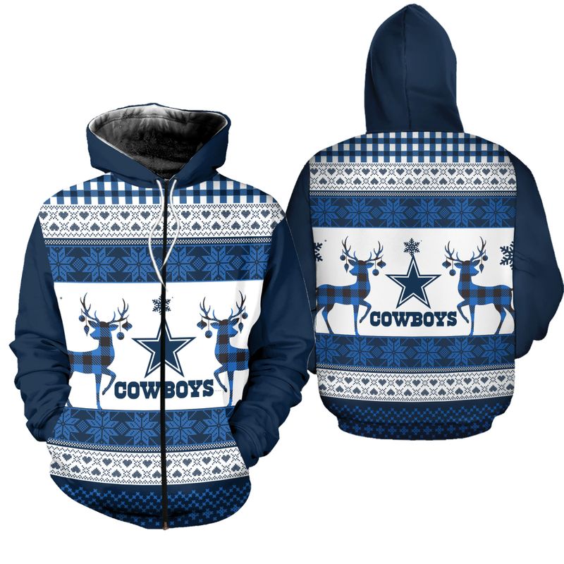 Dallas Cowboys Christmas Zipper Hoodie