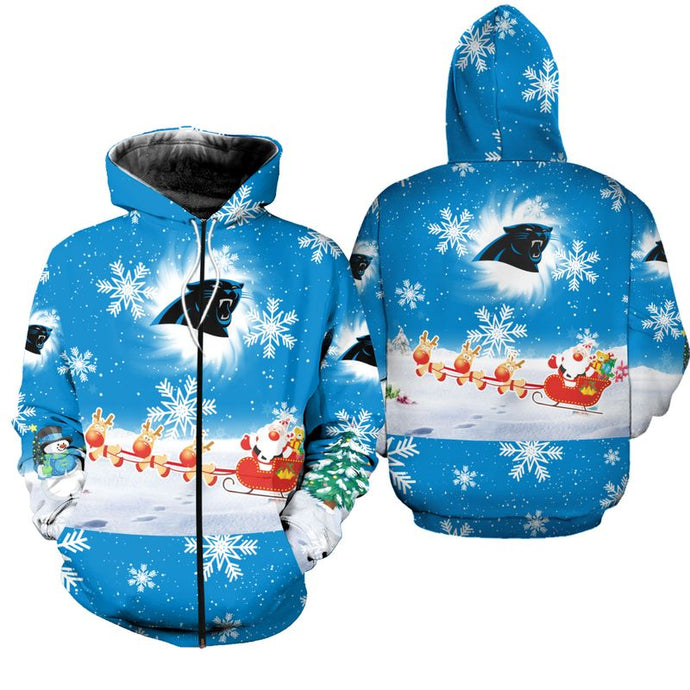 Carolina Panthers Cool Christmas Zipper Hoodie
