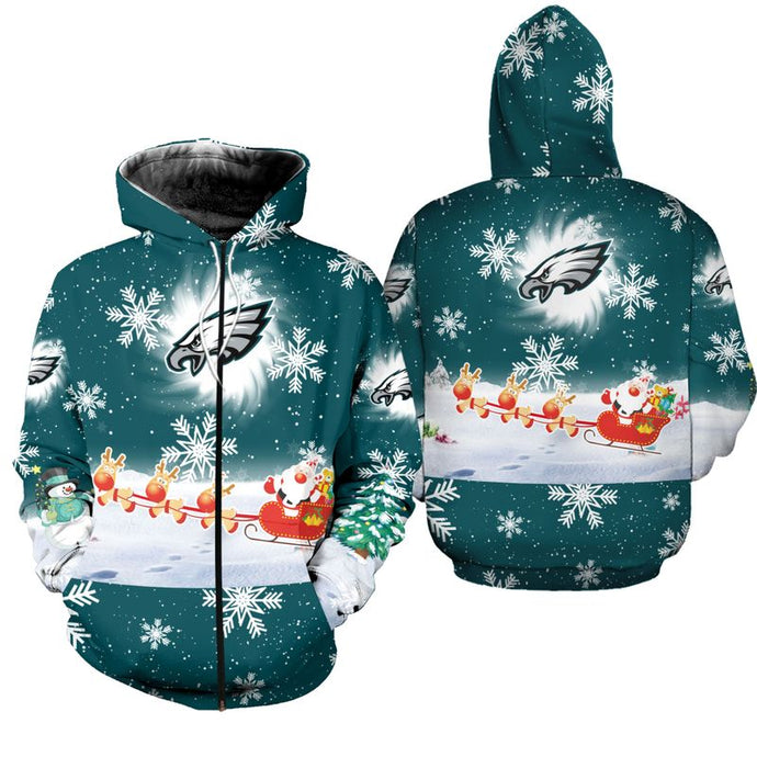 Philadelphia Eagles Cool Christmas Zipper Hoodie