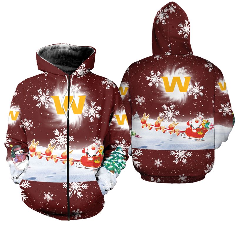 Washington Commanders Cool Christmas Zipper Hoodie