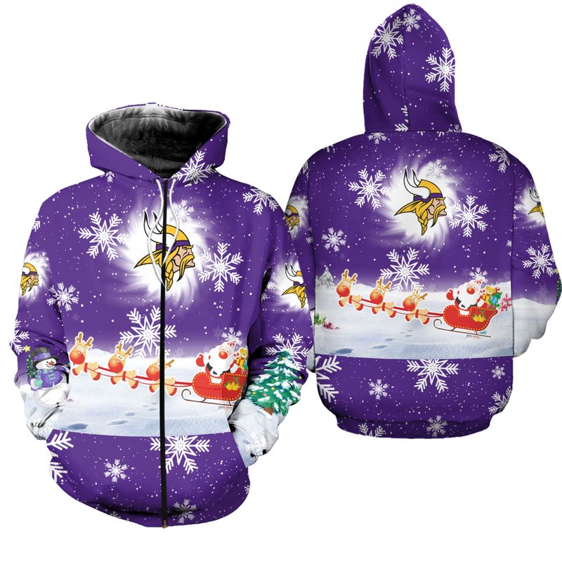 Minnesota Vikings Cool Christmas Zipper Hoodie