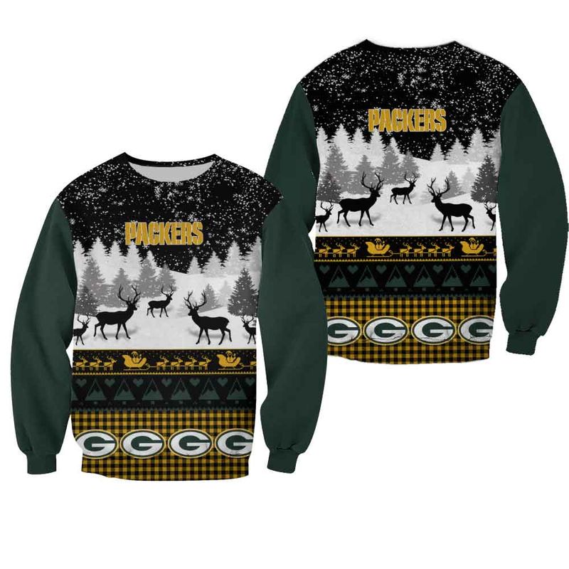 Green Bay Packers Casual Christmas Sweatshirt