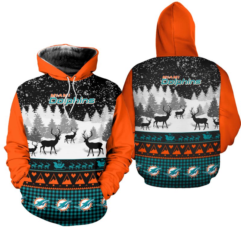 Miami Dolphins Casual Christmas Hoodie