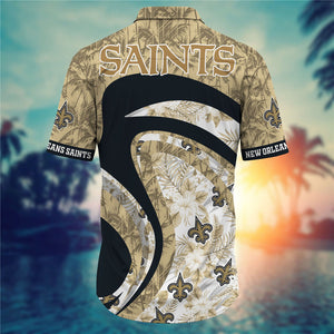 New Orleans Saints Floral Casual Shirt