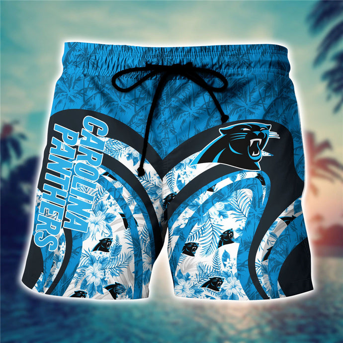 Carolina Panthers Floral Casual Shorts