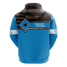 Load image into Gallery viewer, Carolina Panthers American Flag Hoodie