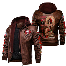 Load image into Gallery viewer, San Francisco 49ers Gold Rush Leather Jacket