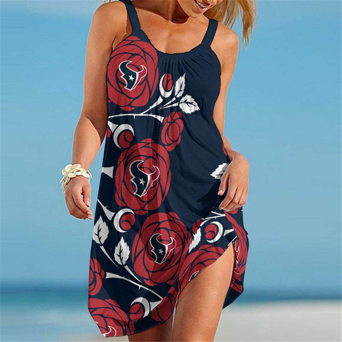 Houston Texans Women Floral Beach Dress