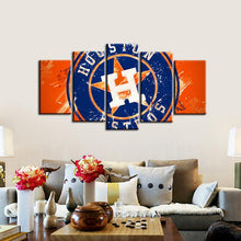 Load image into Gallery viewer, Houston Astros Paint Splash 5 Pieces Wall Painting Canvas