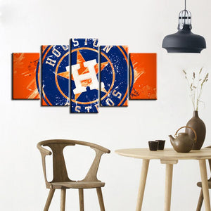 Houston Astros Paint Splash Canvas