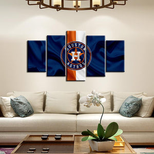 Houston Astros Fabric Flag Style Canvas