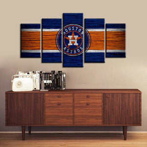 Houston Astros Wooden 5 Pieces Wall Painting Canvas