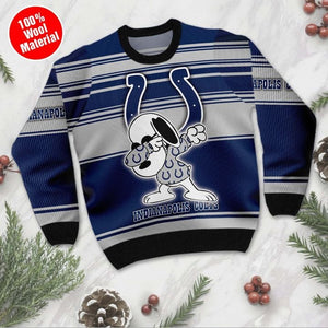 Indianapolis Colts Dabbing Snoopy Ugly Christmas Sweatshirt