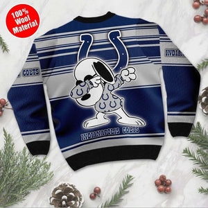 Indianapolis Colts Dabbing Snoopy Ugly Christmas Sweatshirt
