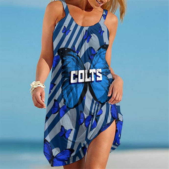 Indianapolis Colts Women Butterfly Beach Dress