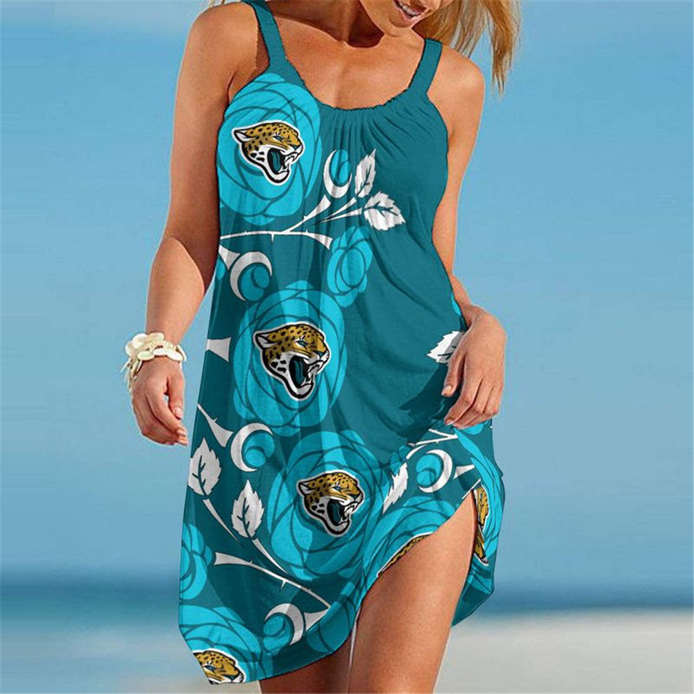 Jacksonville Jaguars Women Floral Beach Dress