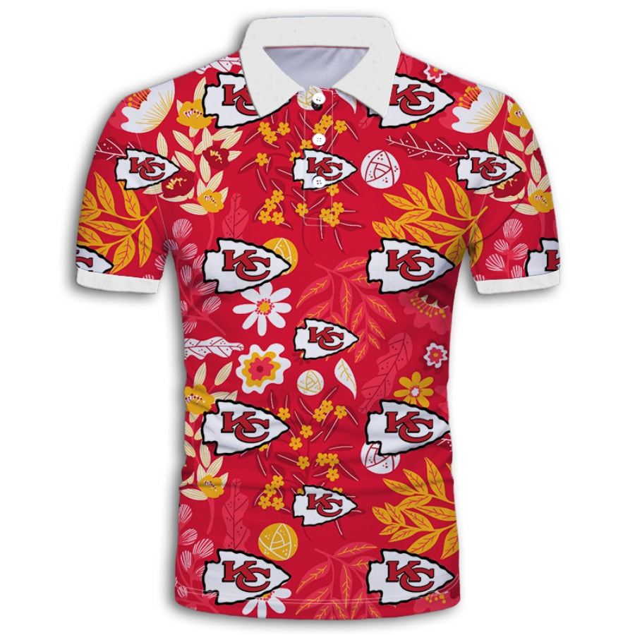 Kansas City Chiefs Aloha Hawaiian Polo Shirt
