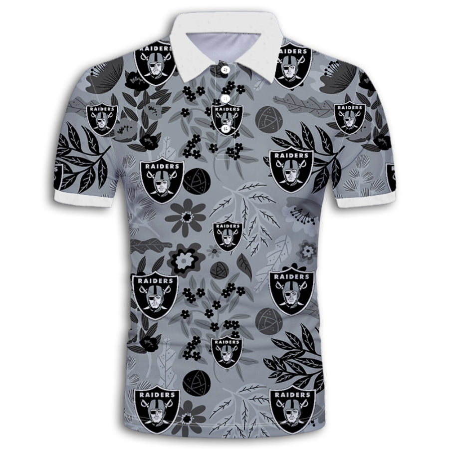 Las Vegas Raiders Aloha Hawaiian Polo Shirt