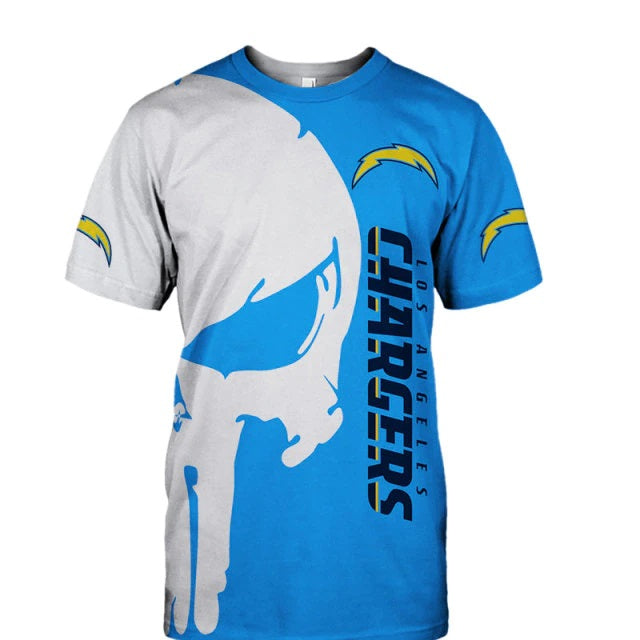 Los Angeles Chargers Skull 3D T-Shirt