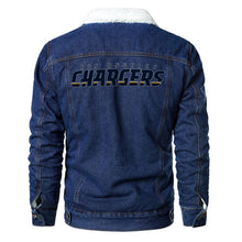 Load image into Gallery viewer, Los Angeles Chargers Fur Denim Jacket