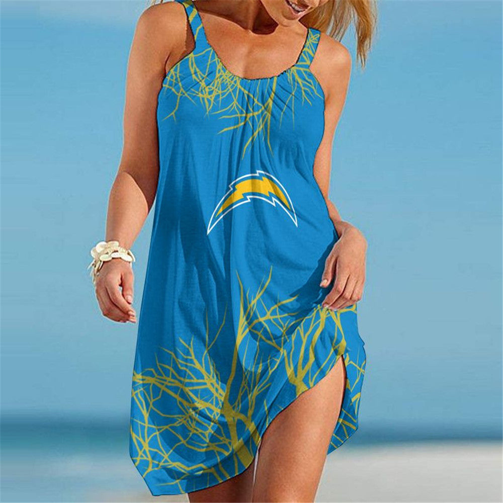 Los Angeles Chargers Women Casual Beach Dress