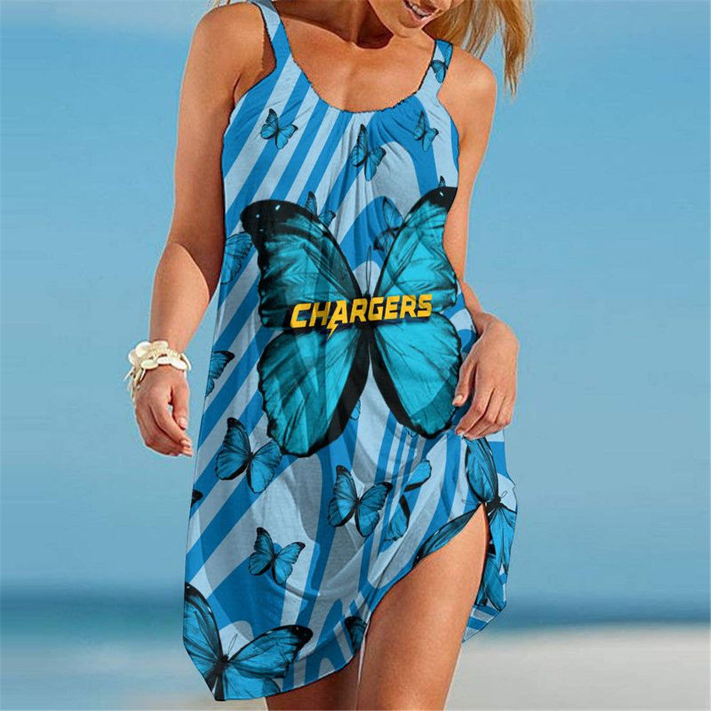 Los Angeles Chargers Women Butterfly Beach Dress