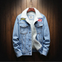 Load image into Gallery viewer, Los Angeles Chargers Fur Denim Jacket