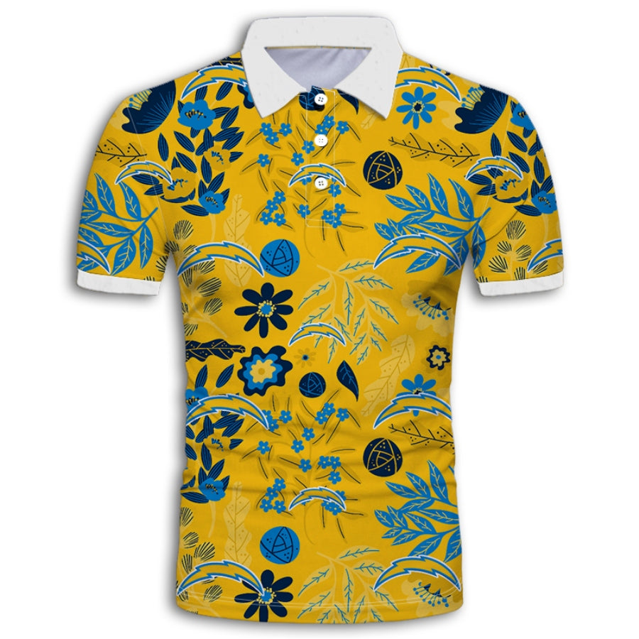 Los Angeles Chargers Aloha Hawaiian Polo Shirt